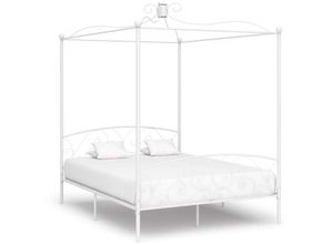 8719883791678 - Bonnevie - Himmelbett-Gestell Weiß Metall 180 x 200 cm vidaXL589135