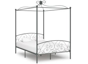 8719883791760 - Bonnevie - Himmelbett-Gestell Grau Metall 120 x 200 cm vidaXL857158