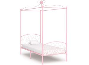 8719883791807 - Himmelbett-Gestell Rosa Metall 90 x 200 cm vidaXL952757