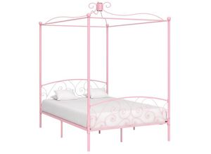 8719883791821 - Bonnevie - Himmelbett-Gestell Rosa Metall 120 x 200 cm vidaXL642807