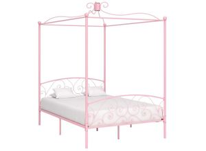 8719883791838 - Bonnevie - Himmelbett-Gestell Rosa Metall 140 x 200 cm vidaXL941898