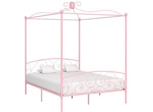 8719883791852 - Bonnevie - Himmelbett Rosa Metall 180x200 cm vidaXL759759