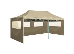 8719883800189 - Profi-Partyzelt Gartenzelt Faltbar mit 4 Seitenwänden 3×6m Stahl Creme vidaXL