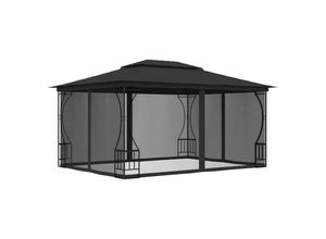 8719883809700 - vidaXL Partyzelt Pavillon mit Netz 300x400x265 cm Anthrazit