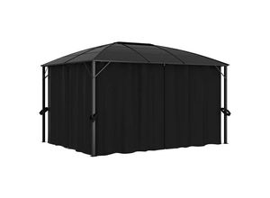 8719883809731 - vidaXL Partyzelt Pavillon mit Vorhängen 400 x 300 x 265 cm Anthrazit