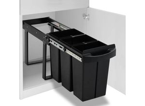 8719883811925 - vidaXL Abfallbehälter für Küchenschrank Ausziehbar Soft-Close 36 L