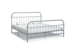 8719883812120 - Bonnevie - BettgestellSchlafzimmerbett Grau Metall 180×200 cm vidaXL