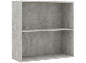 8719883815985 - Vidaxl - Bücherregal 2 Fächer Betongrau 80x30x765 cm Holzwerkstoff Grau