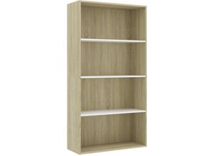 8719883816173 - Bücherregal 4 Fächer Weiß und Sonoma-Eiche 80x30x1515 cm Vidaxl Mehrfarbig