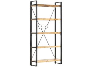 8719883826820 - Bücherregal，Standregal 5 Fächer 90 x 30 x 180 cm Mango Massivholz vidaXL