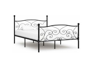 8719883830780 - Bonnevie - BettgestellSchlafzimmerbett mit Lattenrost Schwarz Metall 120 × 200 cm vidaXL