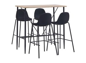 8719883859217 - Bonnevie - 5-tlg Bar-SetBartisch-Set Stoff Schwarz vidaXL