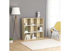 8719883869889 - Bücherregal Weiß Sonoma-Eiche 98x29x975 cm Holzwerkstoff vidaXL - Weiß