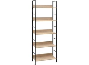 8719883890630 - vidaXL - Bücherregal - 5 - Fachböden - 60x276x1585 - cm - bearbeitet - Holz - Farbe Eiche