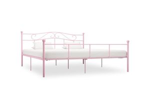 8719883893860 - Bonnevie - BettgestellSchlafzimmerbett Rosa Metall 180x200 cm vidaXL