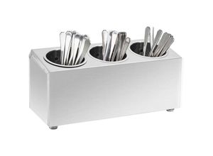 8719883914206 - Bonnevie - Besteckbehälter 3 Fächer Rechteckig Edelstahl vidaXL124733