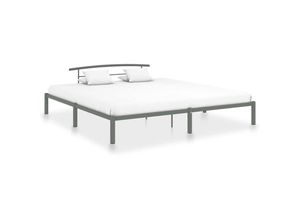 8719883989600 - BettgestellSchlafzimmerbett Grau Metall 200x200 cm vidaXL