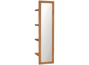 8719883995908 - Bonnevie - Wandspiegel Badzimmer Spiegel mit Regalen 30×30×120 cm Teak Massivholz vidaXL