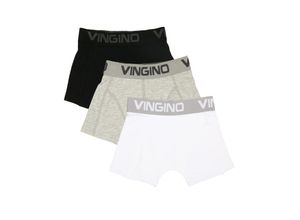 8719901239267 - Vingino - Boxershorts MULTICOLOR 3er Pack in schwarz grau weiß Gr98 104