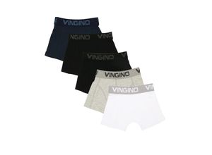 8719901239335 - Vingino - Boxershorts MULTICOLOR 5er Pack in schwarz grau weiß navy Gr98 104