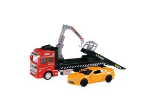 8719905240870 - Toi-Toys 24087B - Metal World Spielzeugauto - Abschleppwagen mit Hebebühne & Auto abschleppen