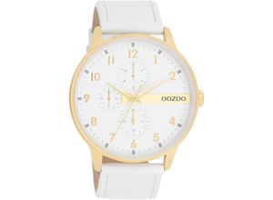 8719929036459 - Quarzuhr OOZOO Armbanduhren weiß (weiß weiß) Herren Armbanduhr Herrenuhr Mineralglas analog