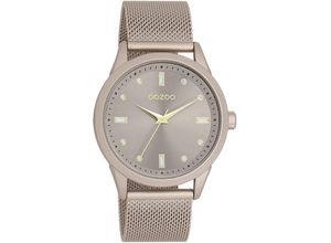 8719929036985 - Quarzuhr OOZOO Armbanduhren grau (taupe) Damen Quarzuhren Armbanduhr Damenuhr IP-Beschichtung mit Zirkonia-Steinen (synth)