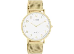 8719929037050 - Quarzuhr OOZOO Armbanduhren goldfarben (goldfarben weiß) Damen Quarzuhren Armbanduhr Damenuhr analog