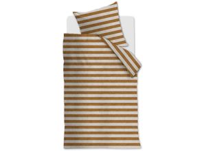 8719931693985 - Bettwäsche VTWONEN Bold Stripe Gr B L 155 cm x 220 cm (1 St) B L 80 cm x 80 cm (1 St) Renforcé braun (licht braun) Renforcé-Bettwäsche