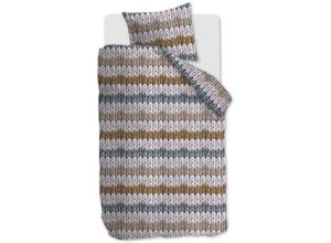 8719931699284 - Bettwäsche BEDDINGHOUSE Warm Stripes Gr B L 135 cm x 200 cm 1 St 1 St Renforcé B L 80 cm x 80 cm beige (ocker)