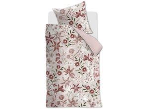 8719931780203 - Bettwäsche RIVIÈRA MAISON Floral Flowers Gr B L 155 cm x 220 cm (1 St) B L 80 cm x 80 cm (1 St) Renforcé rot Renforcé-Bettwäsche