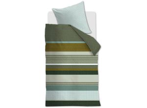 8719931784904 - Bettwäsche BEDDINGHOUSE Lennart Gr B L 135 cm x 200 cm (1 St) B L 80 cm x 80 cm (1 St) Mako-Satin grün Bettwäsche 135x200 cm