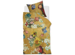 8719931785277 - Bettwäsche BEDDINGHOUSE X VAN GOGH MUSEUM Partout des Fleurs Gr B L 155 cm x 220 cm (1 St) B L 80 cm x 80 cm (1 St) Mako-Satin goldfarben (gold) Bettwäsche 155x220 cm