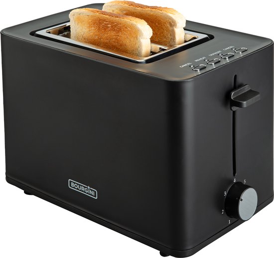 8719979272159 - Toasti Toaster - Toaster mit Toasti-Clips - Schwarz- Extra breiter Schlitz geeignet für 2 getoastete Sandwiches - Einstellbare Bräunungsstufe und Auftaufunktion