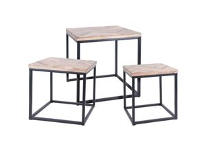 8719987169908 - 3-tlg Beistelltisch-Set Teak h&s Collection - Braun