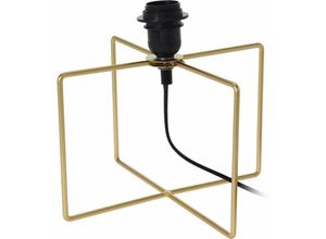 8719987224836 - Home Styling - Tischleuchte quadratisch loft Farbe gold 25 cm Collection