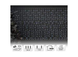 8719987253898 - Ecd Germany - led Lichtervorhang 2m mit 240 LEDs Kaltweiß 12 Funktionen Weihnachten Eiszapfen Lichterkette led Lichterkettenvorhang Eisregen