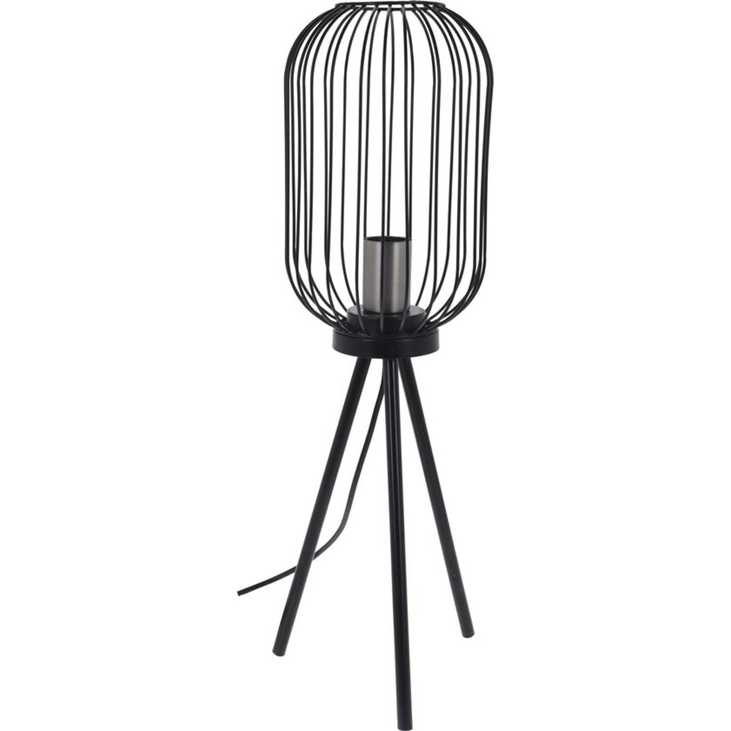 8719987366604 - Art Deco dekorative Stehlampe schwarzes Eisen Drahtmodell auf 3 Beinen-atmosphärisch-gemütlich- modern- industriell- Dekoration- Geschenk- 60cm hoch 8719987366604 - Art Deco dekorative Stehlampe schwarzes Eisen Drahtmodell auf 3 Beinen-atmosphärisch-gemütlich- modern- industriell- Dekoration- Geschenk- 60cm hoch