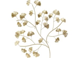 8719987420191 - Home Styling - Wanddeko aus Metall goldener Ginkgo 60 x 53 cm