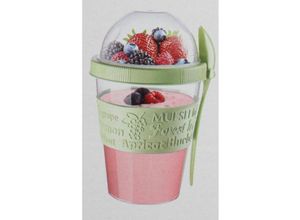 8719987540516 - Koopman - Joghurtbecher 600ml Löffel Müsli Lunchboxen Schale To Go Arbeit Deckel Mehrweg