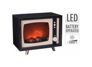 8719987608759 - Koopman - led Kamin Fernseher Nostalgie Kaminfeuer Tischkamin Flammeneffekt Deko 21x18cm