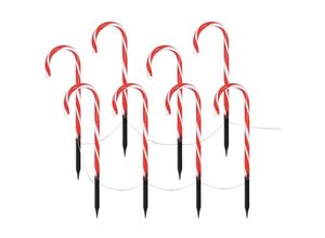 8719987642234 - - LED-Lichterkette Zuckerstangen 8er-Set Weihnachtsbeleuchtung Weihnachtsdeko Gartenbeleuchtung Gartendeko Winterdekoration Zuckerstange