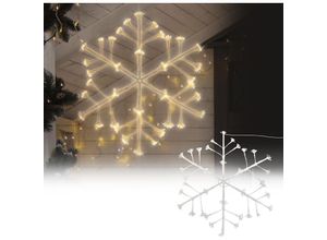 8719987685811 - Ecd Germany - led Schneeflocke mit 288 warmweißen LEDs 87cm Dekorative Hängende Weihnachtsbeleuchtung für Innen Außen IP44 Wasserdicht