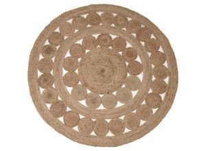 8719987839535 - Home Styling - Jute-Teppich ø 150 cm gemustert