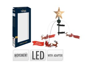 8719987970481 - X-Mas Christbaumspitze  Rot  Kunststoff  Weihnachten  Stern  Dekoration Weihnachtsdekoration Weihnachtsbaumschmuck Christbaumspitzen