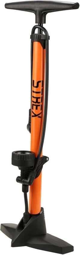 8719992366125 - Fahrradpumpe - Druckmesser - 11 Bar - Ballpumpe - Orange