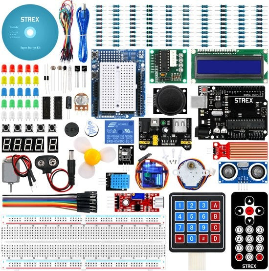 8719992366408 - Starter Kit geeignet für Arduino - ATmega328P - 244 Teile - In Plastik Aufbewahrungsbox