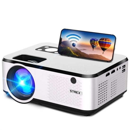 8719992366781 - Beamer - Eingang bis zu Full HD - 7000 Lumen - Streaming von Ihrem Telefon mit WiFi - Mini Beamer