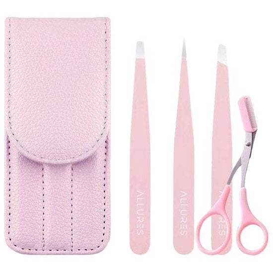 8719992764624 - Epilier-Set - Pinzette - Augenbrauenschere - Enthaarung - Schönheit - Etui - Rosa