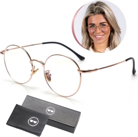 8719992764815 - LC Eyewear Computerbrille - Blaulichtbrille - Blaulichtbrille - Displaybrille - Metall - Unisex - Rose Gold